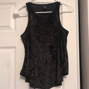 Dressy black velvet tank top
